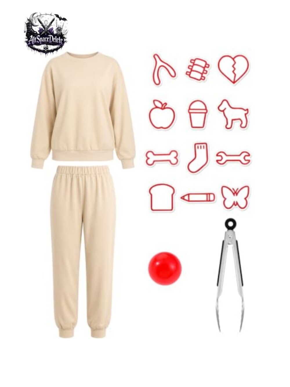 Halloween Operation Costume Set Sweatshirt Jogger Pants Patch Design